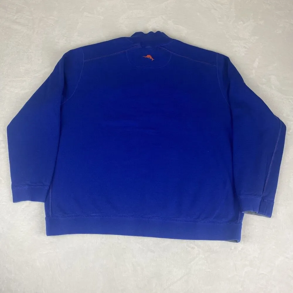 Tommy Bahama Florida Gators Reversible Sweater Mens XXL 2XL Blue Logo 1/4 Zip